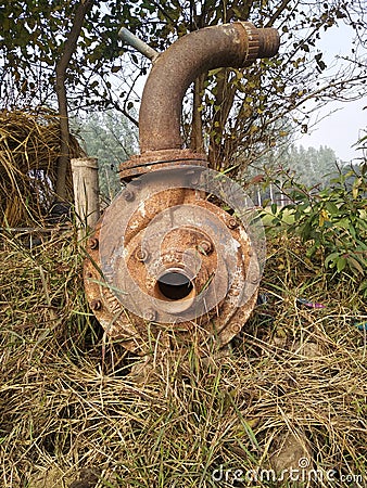 Indian centrifugal pump side view Stock Photo