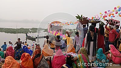 Indian chhat puja spacial picture Editorial Stock Photo