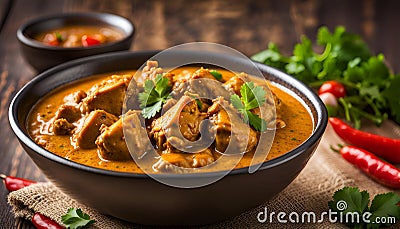 Indian Chicken Curry in a Bowl Stock Photo