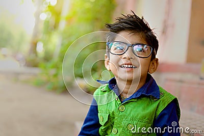Indian Child wearing eyeglasses Stock Photo