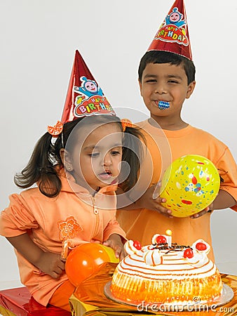 Indian children birthday Stock Photo