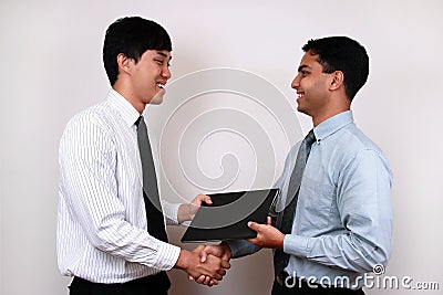 Indian and Chinese businessman. Stock Photo