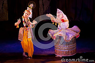 Indian classical dance Manipuri Editorial Stock Photo