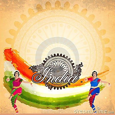 Indian classical dancers for Republic Day celebration. Stock Photo