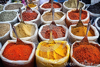 Indian colorful spices Stock Photo