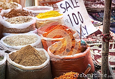 Indian colorful spices Stock Photo