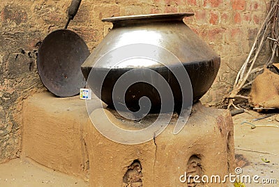 Indian cooking pot Stock Photo