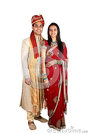 Indian couple in traditional wear. Stock Photo