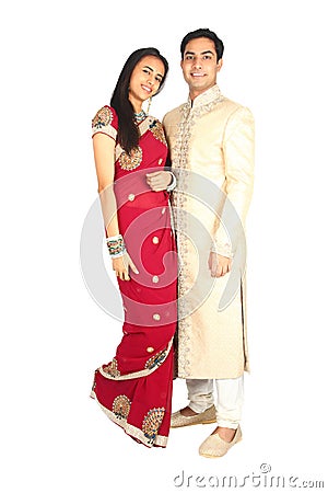 Indian couple in traditional wear Stock Photo