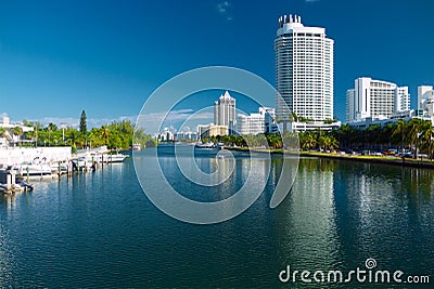 Indian Creek in Miami Beach Florida Stock Photo