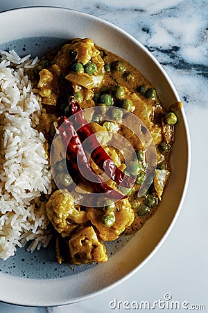 Indian Curry Cauliflower Stock Photo