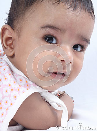 Indian Cute Little Baby Stock Photo