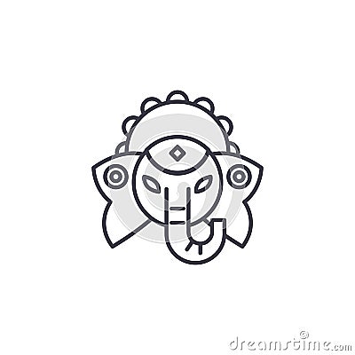Indian deity linear icon concept. Indian deity line vector sign, symbol, illustration. Vector Illustration