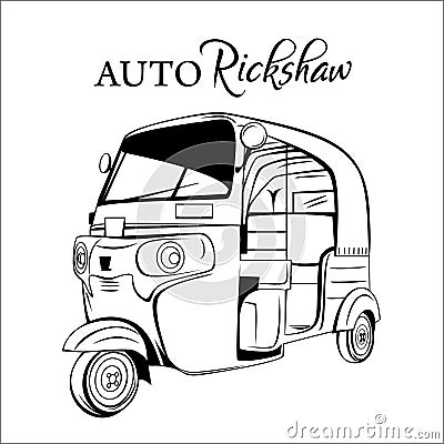 Auto rickshaw in india Vector Illustration