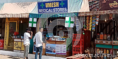 Indian desi medical store for medicine Editorial Stock Photo