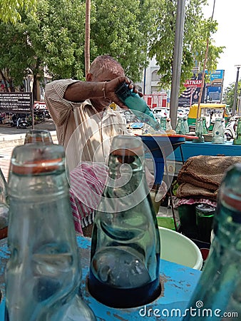 Indian Desi soda in Ahmedabad Editorial Stock Photo