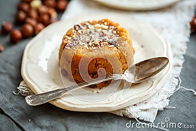 Indian dessert made of semolina flour and nuts Stock Photo