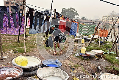 An Indian Washerman Locally Called `Dhobi` Editorial Stock Photo