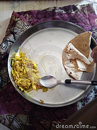 The Indian simpal food thali Stock Photo
