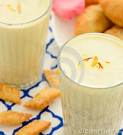 Indian drink- Thandai Stock Photo