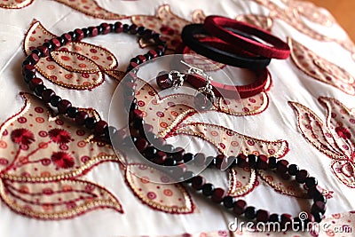 Indian Embroidery Work saree Stock Photo