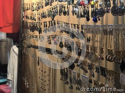 Indian fair earing shop pics in punjab Stock Photo