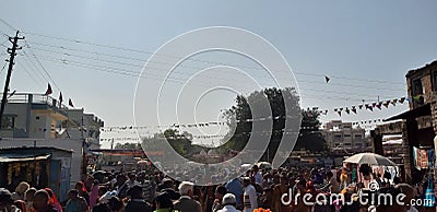 Indian fair, people gathering for taking bless of god Editorial Stock Photo