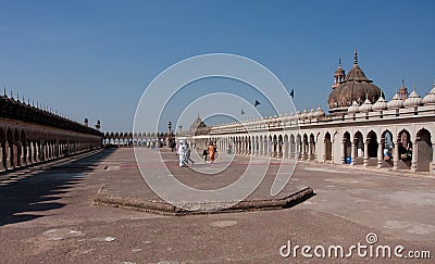 Indian family walking inside the historical shrine Editorial Stock Photo