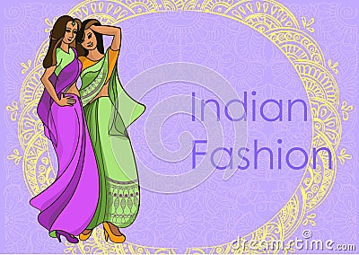 Indian fashion set Vector Illustration