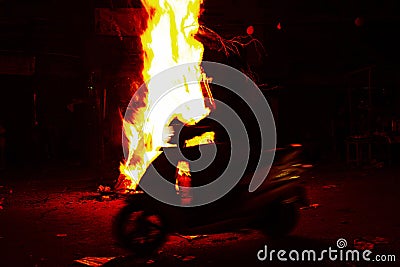 Indian festival of the burning of the demoness Holika Editorial Stock Photo