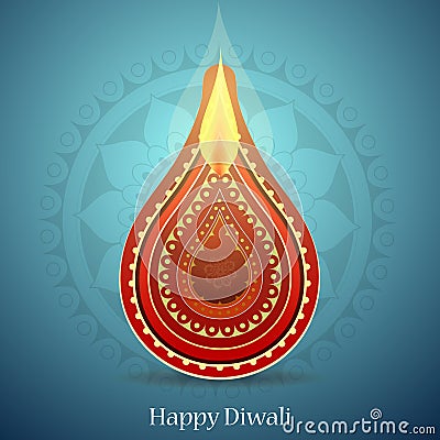 Indian festival Diwali greeting card design Vector Illustration
