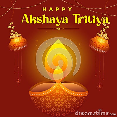 Indian festival happy Akshaya Tritiya template design Vector Illustration