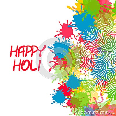 Indian festival Happy Holi Vector Illustration