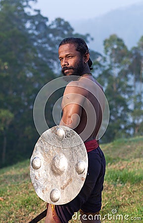 Kalaripayattu Martial Art in Kerala, India Stock Photo