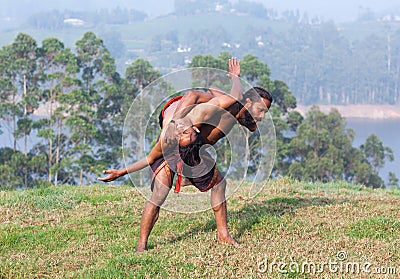 Kalaripayattu Martial Art in Kerala, India Stock Photo