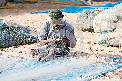 Indian fisherman Editorial Stock Image