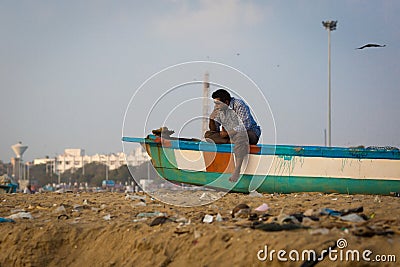 Indian fisherman Editorial Stock Photo