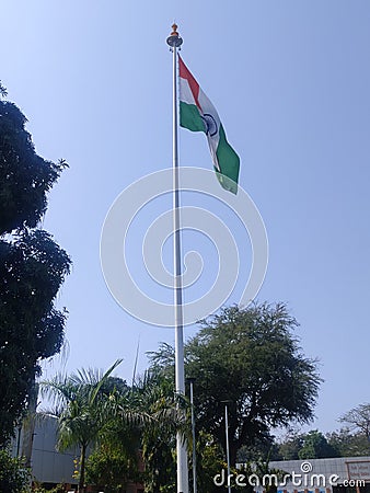 Indian flag, betul railway stations location, Stock Photo