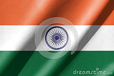 Indian flag is a conceptual image made from cloth pattern. Basemap and background concept. Stock Photo