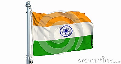 Indian Flag Waving on White Background, Animation. 3D Rendering Stock  Footage - Video of celebrate, flagstaff: 135316862