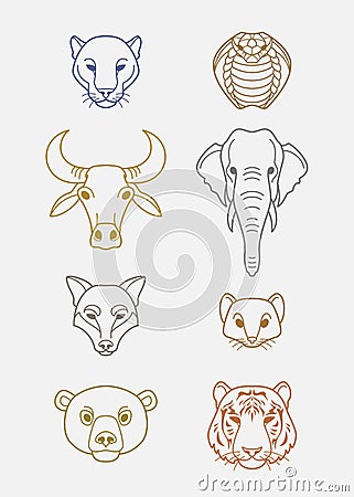 Indian flat animals Vector Illustration