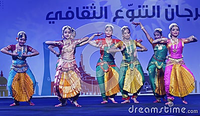 Indian folk dance show at night Editorial Stock Photo