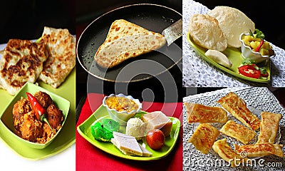 Indian food collage Stock Photo