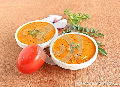 Indian Food Tomato Curry Stock Photo
