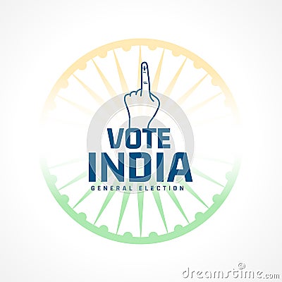 indian general election voters background with ashoka chakra design Vector Illustration