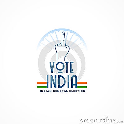 indian general vote background with ashoka chakra Vector Illustration