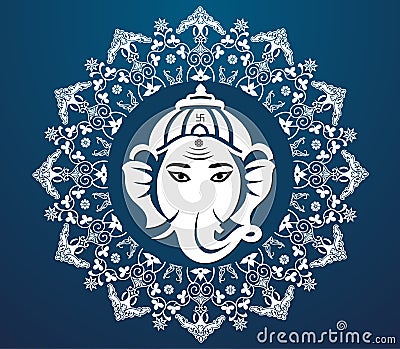 Indian god ganesha, Ganesh idol flat design Vector Illustration