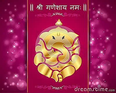 Indian god ganesha, happy ganesh chaturthi card Vector Illustration