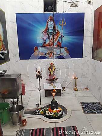 Indian God mahadev bhagwan shiv shankar temple in koparkhairane navi mumbai location.. Editorial Stock Photo