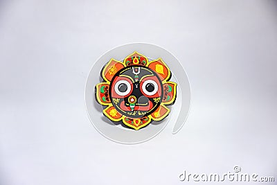 Indian goddess devi face statue in white background Stock Photo